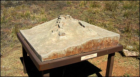 A model of what Tijeras Pueblo may have looked like back in the day