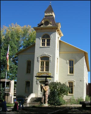 The old Colfax County Courthouse in Springer, NM