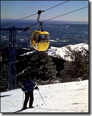 A view at Ski Apache Skiers at Ski Apache