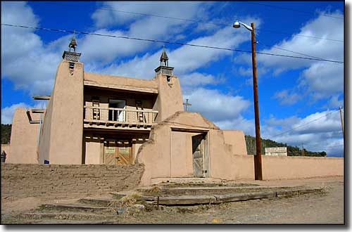 The High Road to Taos: A view of San Gregorio Mission in Las Trampas San Gregorio Mission in Las Trampas, along the High Road to Taos Scenic Byway