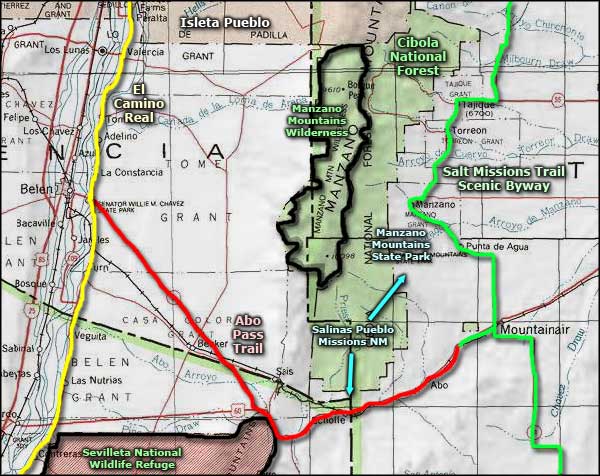 Abo Pass Trail Scenic Byway area map
