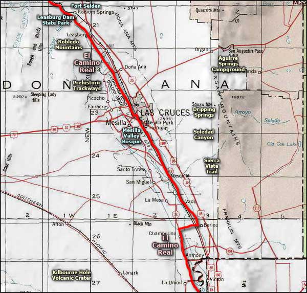 Las Cruces area map