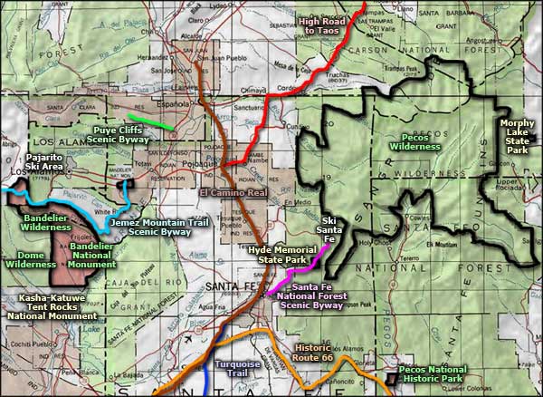 Santa Fe area map