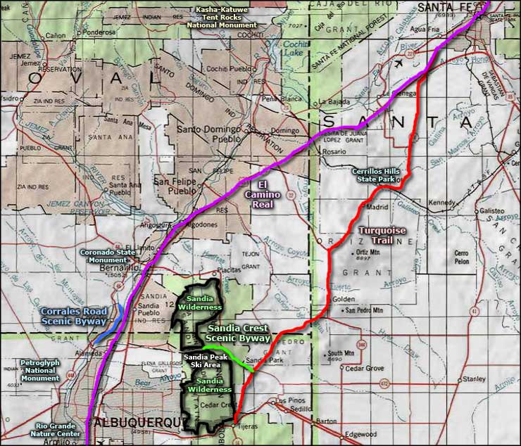 Turquoise Trail area map