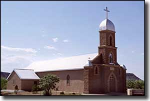 Mesalands Scenic Byway: View of one of the churches in Puerto de Luna One of the churches in Puerto de Luna