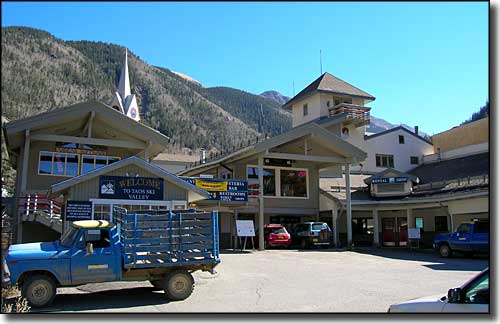 A view of the Lodge at Taos Ski Valley The lodge area at Taos Ski Valley