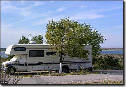 Brantley Lake State Park: A view of RV campers at the park RV camping at Brantley Lake State Park