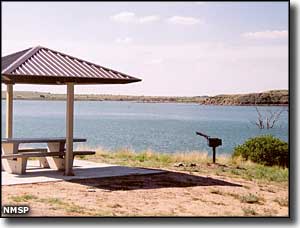 Ute Lake State Park: View of a picnic shelter in the park Picnic shelter at Ute Lake State Park