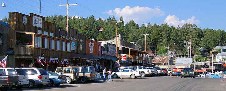 Downtown Cloudcroft in the summer