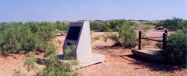 Monument at the Project Gnome Site east of Loving