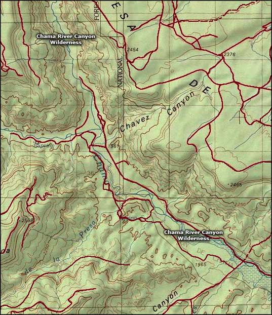 Map of the Rio Chama Wild and Scenic River area