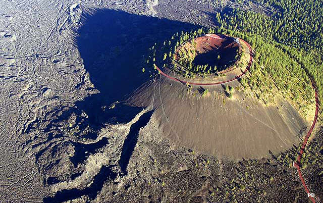 Newberry National Volcanic Monument: Lava Butte An aerial view of Lava Butte