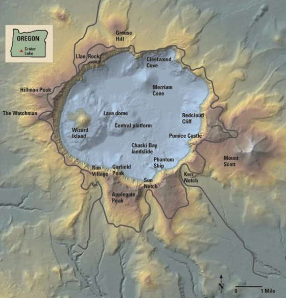 Map of Crater Lake National Park