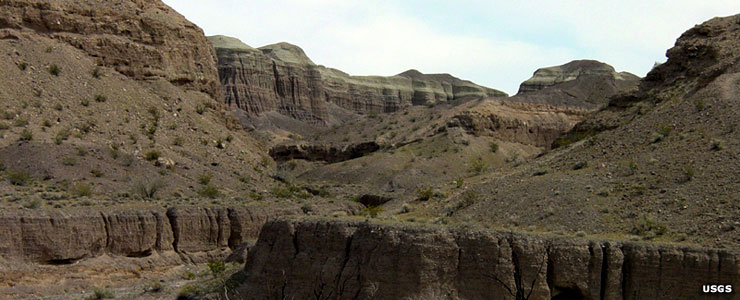 The heavily eroded Afton Canyon on Mojave National Preserve