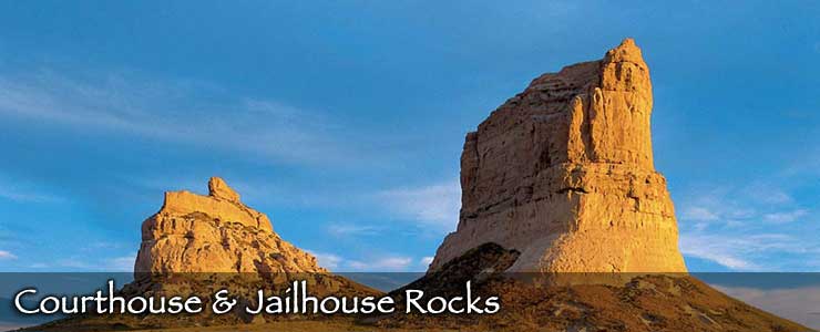 The Courthouse and Jailhouse Rocks buttes