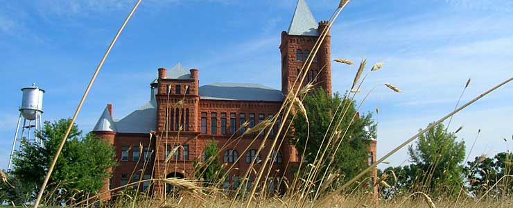 Looking through tallgrass prairie at Westminster Castle