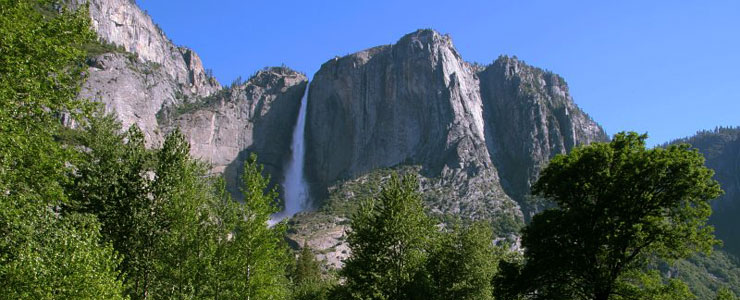 One of the waterfalls in Yosemite Valley