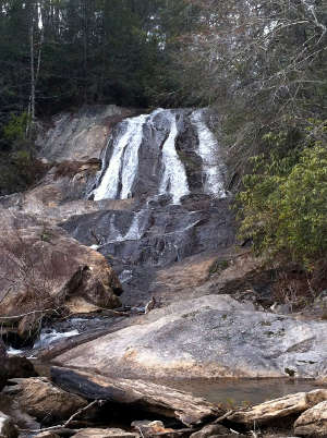Dicks Creek Falls where Dicks Creek empties into the Chattooga River