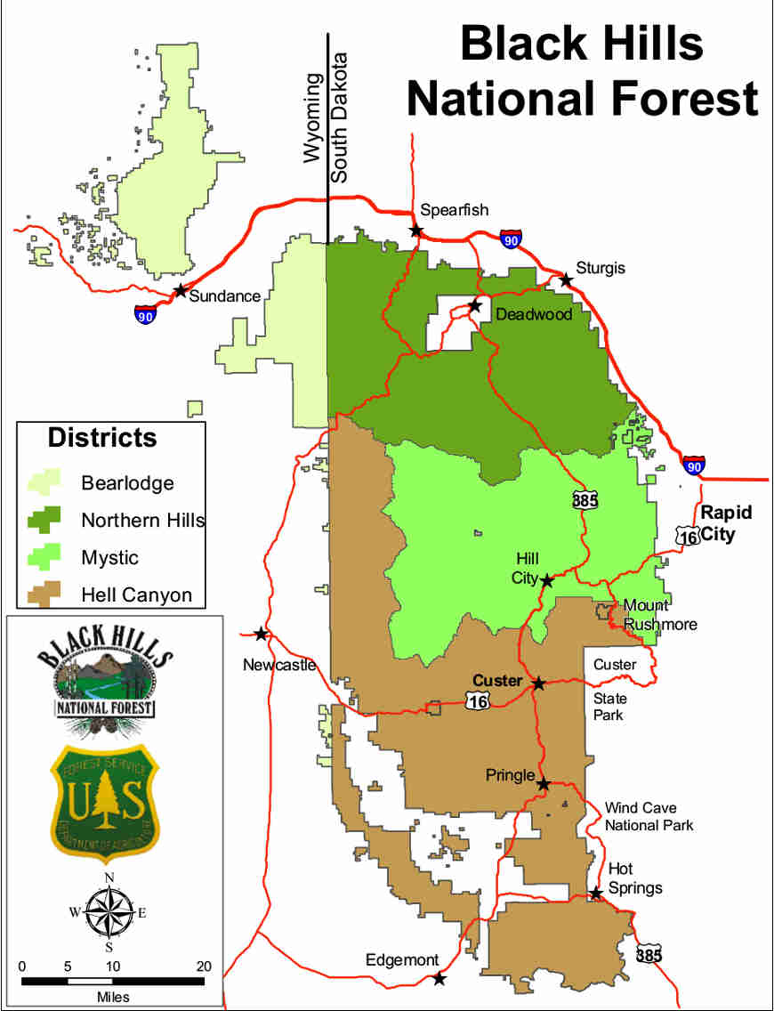 Map of Black Hills National Forest