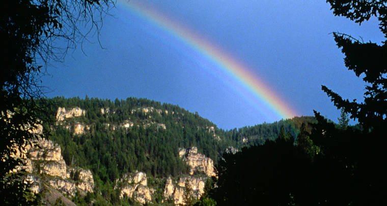 Spearfish Canyon Scenic Byway: A rainbow in the air Rainbow over Spearfish Canyon Scenic Byway