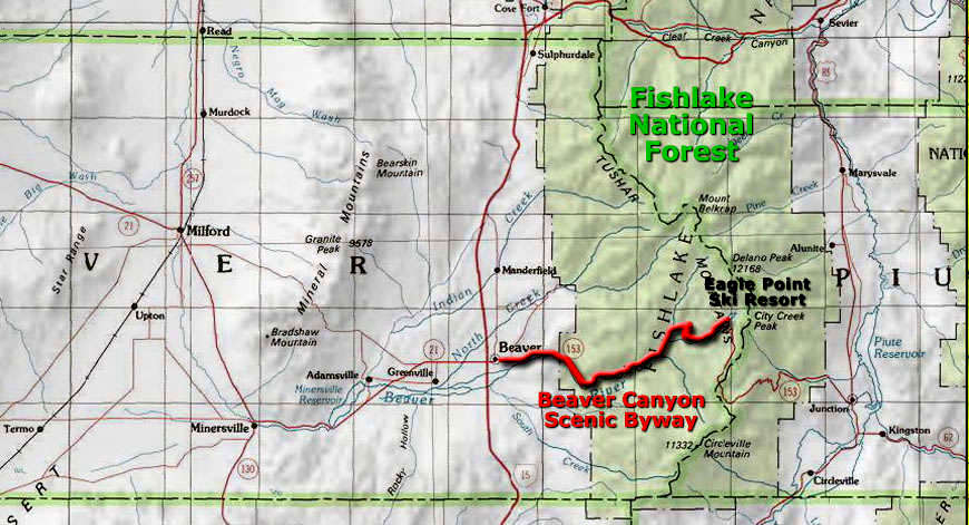 Beaver County, UT: A map of Beaver County Map of Beaver County, Utah