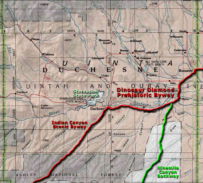 Duchesne County, Utah: Map of the county Map of the Duchesne County, Utah area