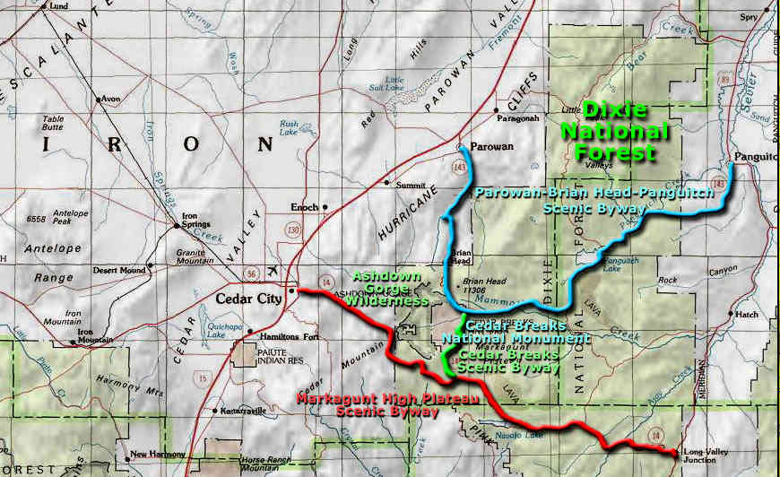 Map of the Iron County area Area map of iron County