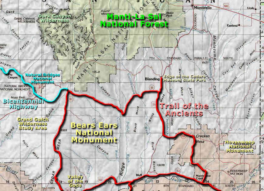 San Juan County area map Map of the San Juan County area