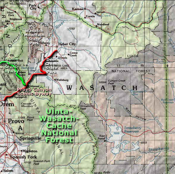 Map of the Wasatch County area Wasatch County, Utah area map