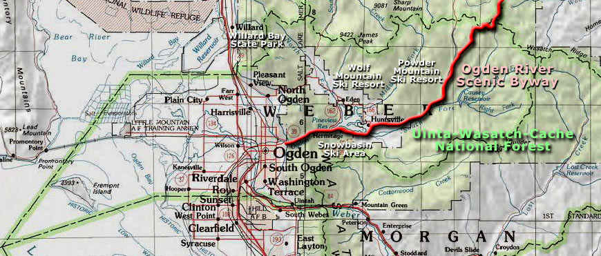 Map of the Weber County area Area map of Weber County, Utah