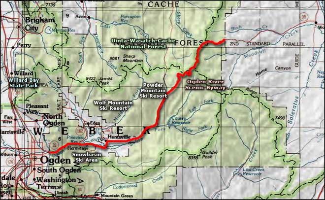 Ogden River Scenic Drive area map