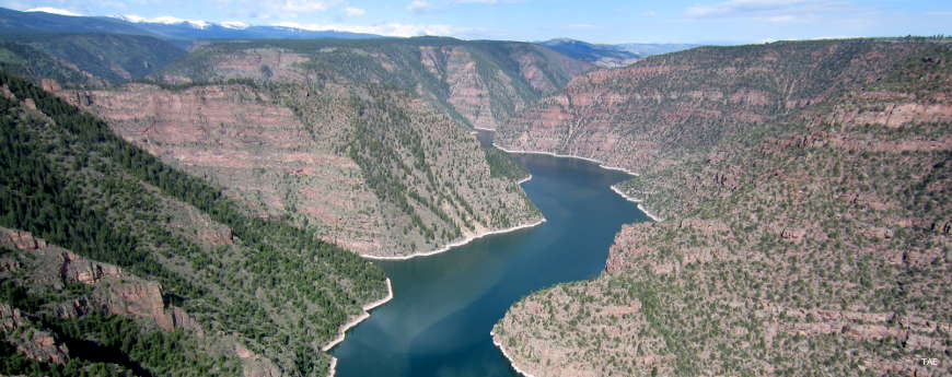 Red Canyon is a deep, vertical canyon along the southwestern side of Flaming Gorge Reservoir