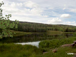 Dixie National Forest: A view of Barker Reservoir Looking across Barker Reservoirfrom the inlet