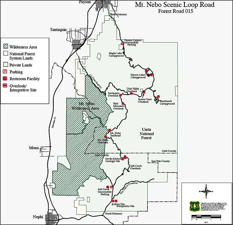Map of the Nebo Loop Scenic Byway