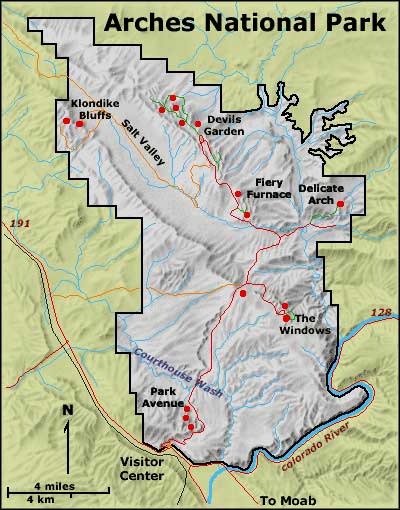 Arches National Park map