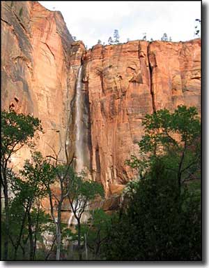 Sinawava Waterfall, at the north end of the Zion Canyon Scenic Drive