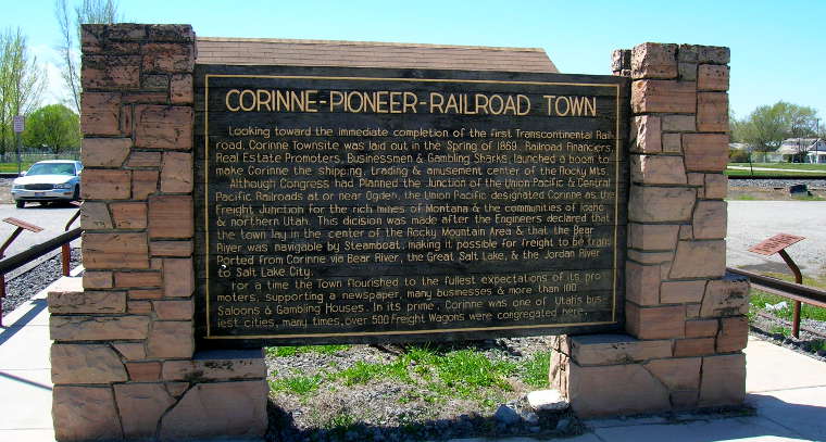 Corinne, UT: Sign at the Corinne Historical Park Sign at the Corinne Historical Park