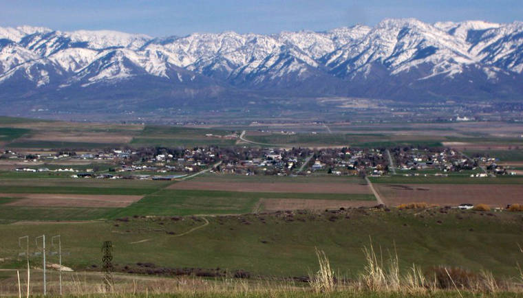 Newton, UT: A view across Newton from the west Looking east across Newton