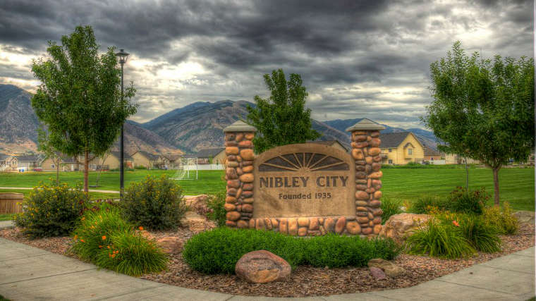 Nibley, UT: City welcome marker Welcome to Nibley