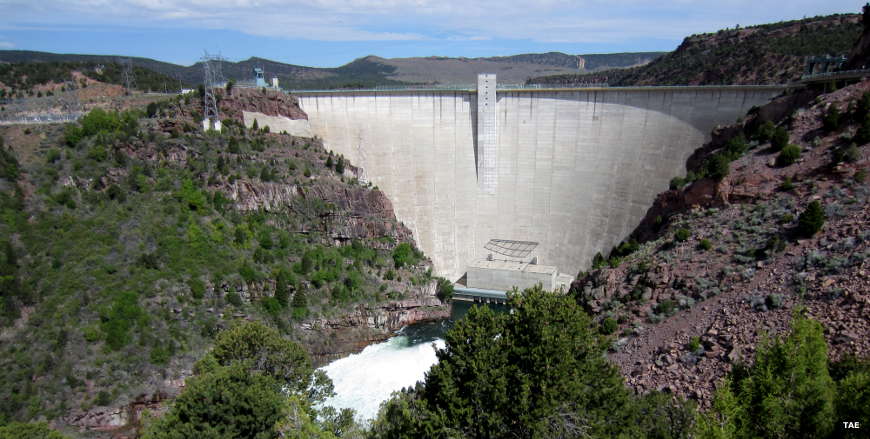 Daggett County, UT: The back side of Flaming Gorge Dam Flaming Gorge Dam