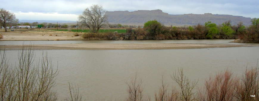 Emery County, UT: The Green River Looking west across the Green River at Green River