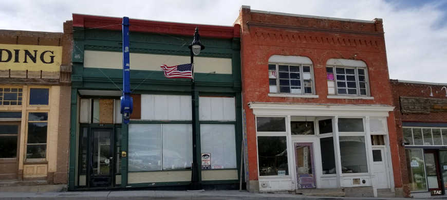 Eureka, UT: Part of Main Street Empty storefronts in Eureka