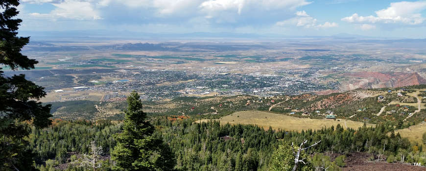 Iron County, UT: View from an overlook above Cedar City View over Cedar City