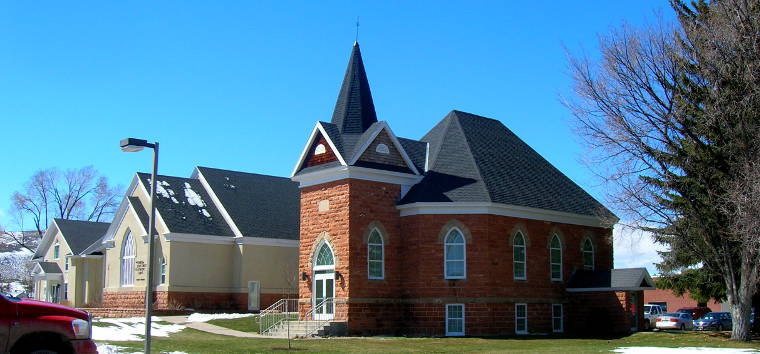 Laketown, UT: The LDS Church, old and new The old and new LDS churches in Laketown