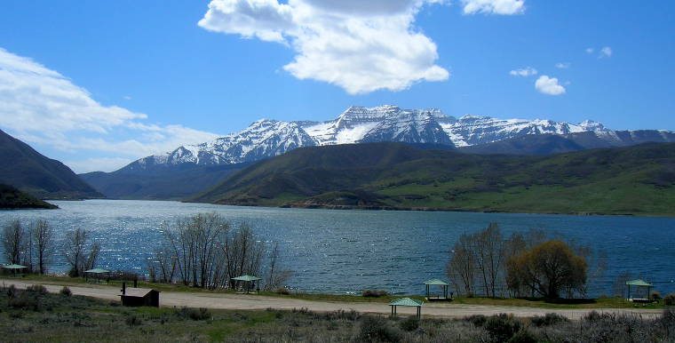 Wasatch County, UT: Deer Creek Reservoir and Mount Timpanogos Mount Timpanogos and Deer Creek Reservoir