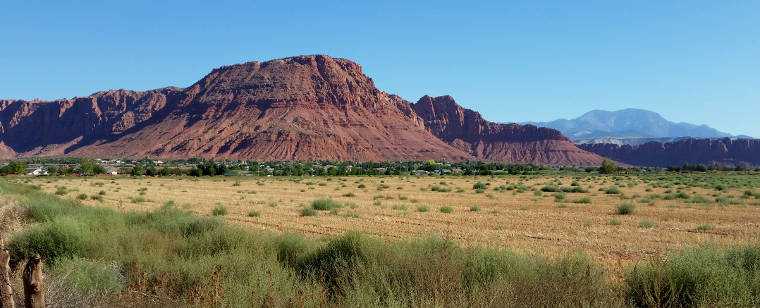 Ivins, UT: Red Mountain rises above Ivins Red Mountain rising above Ivins