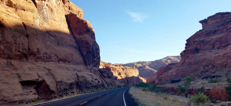 Red rock canyons along the route