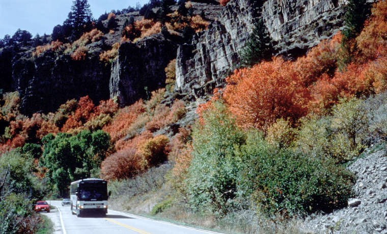 Logan Canyon Scenic Drive: Fall colors along the route Fall colors along the Logan Canyon Scenic Drive