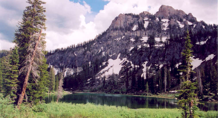 Logan Canyon Scenic Drive: A view of Mount Magog Mt. Magog rising above White Pine Lake