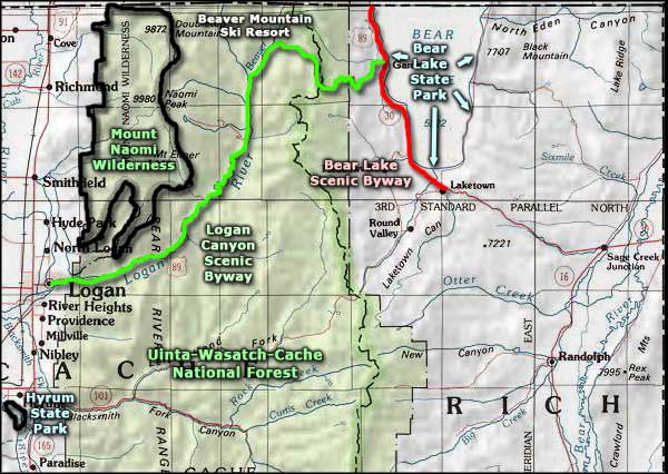 Northeast Utah area map